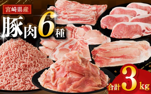 【令和7年10月発送】≪宮崎県産≫豚肉6種＼てげスゲーセット／合計3kg 肉 豚 豚肉 おかず 国産_T009-031-10