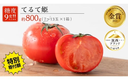 【 早期申込み限定 特別寄附額 】 てるて姫 小箱 約800g × 1箱 【7~13玉/1箱】 2026年産 てるてひめ 糖度9度 以上 スーパーフルーツトマト 野菜 フルーツトマト フルーツ トマト とまと [AF070ci]