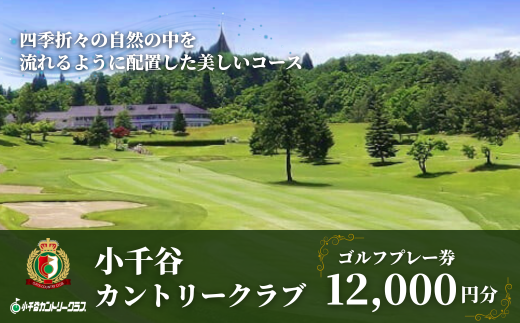 【小千谷カントリークラブ】ゴルフプレー券12,000円(1,000円×12枚) 緑豊かな風景を楽しみながらプレー 小千谷綜合開発 【0044-0004-01】