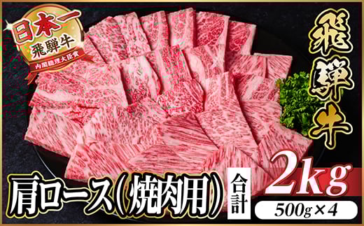 レビューキャンペーン実施中!飛騨牛　厳選肩ロース(焼肉・BBQ用)2kg　A4～A5等級　小分け【1543803】