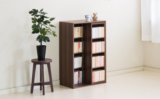 【完成品】スライド本棚 W575 ウォールナット AKU101193103 675995 - 和歌山県海南市
