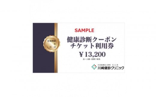 川崎健診クリニック　健康診断クーポンチケット13,200円分