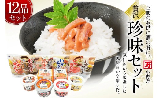 塩辛・珍味 12品セット [小野万 宮城県 気仙沼市 20565730] いか 塩辛 おかず イカ セット 詰め合わせ 酒の肴 おつまみ ご飯のお供 冷蔵