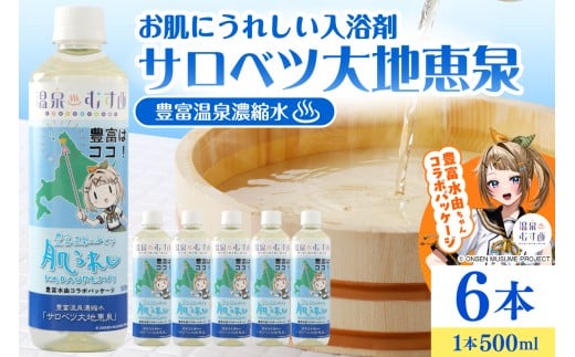 豊富温泉 濃縮温泉水 サロベツ大地恵泉 (500ml×6本)