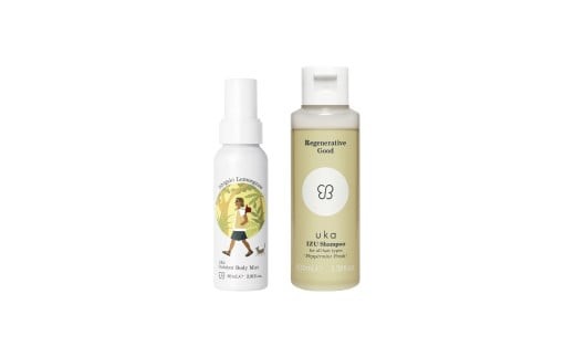 uka Outdoor Body Mist+uka IZU Shampoo for all hair types 'Peppermint Fresh' 100mL Bottle[ 沖縄 石垣 ノンケミカル リフレッシュ 保湿 レモングラス オーガニック ヘナ ペパーミント シャンプー ケア ]KU-5-1