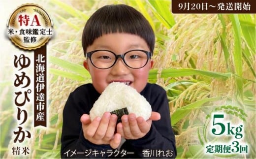 【3回定期便】令和7年産 《9月20日発送開始》ゆめぴりか精米 5kg × 3回（3ヶ月） 計15kg 生産者直送 北海道伊達産 | 北海道のブランド米 もっちり食感 冷めても美味しい