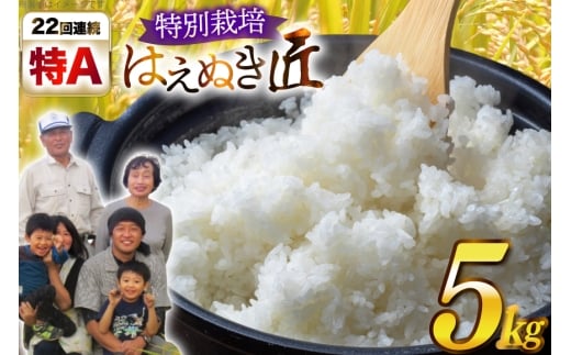 米 令和7年産 厳選米 匠 特別栽培米 はえぬき 5kg [金子農園 山形県 高畠町 tk06ays950024] 精米 白米 米 お米 ブランド米 ごはん ご飯