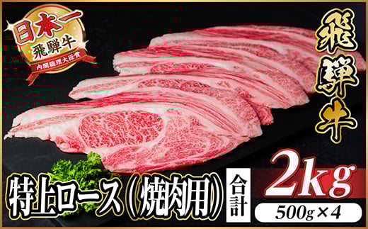 レビューキャンペーン実施中!飛騨牛　特上ロース(焼肉・BBQ用)2kg　A5等級　黒毛和牛　小分け【1543796】