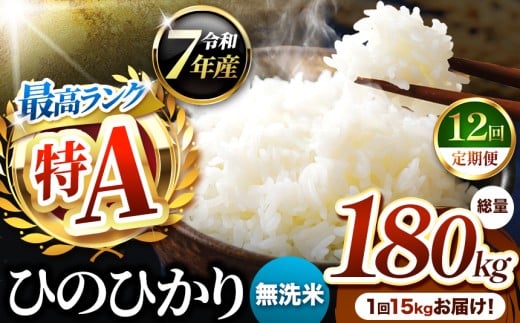 【 定期便 12回 】熊本県産 ひのひかり 無洗米 15kg | お米 米 こめ おこめ 精米 ヒノヒカリ 15キロ 国産 国産米 定期 くまもと 熊本 熊本県 玉名市 玉名