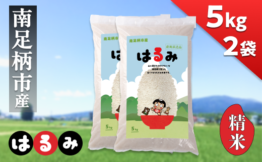 令和7年 新米 南足柄産のブランド米「はるみ(精米)」 5kg×2袋 計10kg＜出荷時期：2025年10月末頃より順次出荷予定＞【 お米 神奈川県 南足柄市 】 2255516 - 神奈川県南足柄市