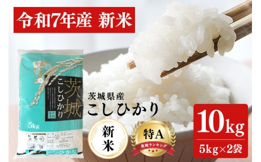 令和7年産 新米 コシヒカリ 米 10kg ( 5kg ×2 ） 白米 こめ こしひかり 国産 国産米 取り寄せ ごはん ご飯 コメ お取り寄せ お弁当 弁当 おにぎり 産地直送 特産  ギフト プレゼント 贈り物 茨城県 笠間市 いばらき