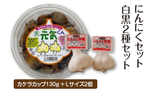 にんにくセット白黒2種セット　【02402-0489】 2293168 - 青森県七戸町