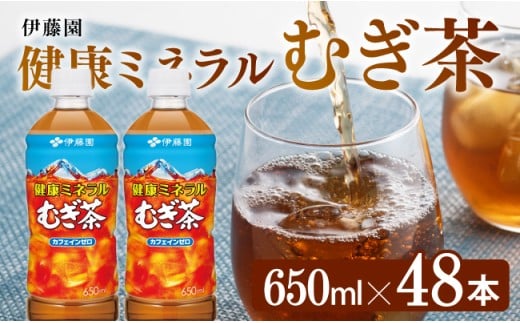 健康ミネラル むぎ茶650ml×48本PET 飲料類 お茶 麦茶