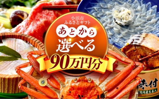 [あとから選べる] 福井県小浜市ふるさとギフト 90万円分 海産物 箸 お米 スイーツ あとから ギフト [BFDV026]
