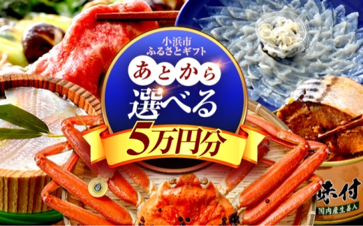 [あとから選べる] 福井県小浜市ふるさとギフト 5万円分 海産物 箸 お米 スイーツ あとから ギフト [BFDV013]