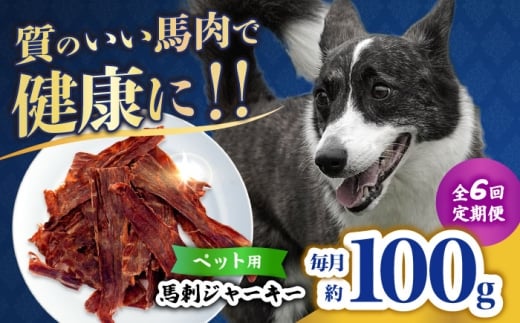 【全6回定期便】ペット用 馬刺しジャーキー 100g(50g×2) 【合同会社　長岡フーズ】 [ZFR063]