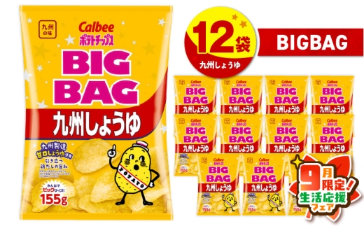 【 期間限定 生活応援 】カルビー ポテトチップス BIGBAG【九州しょうゆ】 12袋　K194-002_02
