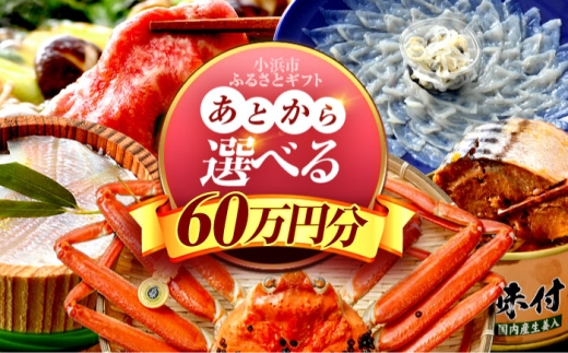 [あとから選べる] 福井県小浜市ふるさとギフト 60万円分 海産物 箸 お米 スイーツ あとから ギフト [BFDV023]