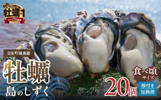 【 2026年発送 】【厳選！】日生頭島殻付牡蠣「島のしずく」（加熱用・食べ頃サイズ20個）