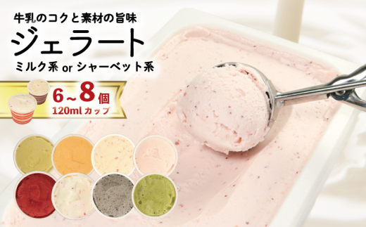 ジェラート  詰め合わせ 120ml 選べる 個数 6個 8個 セット ミルク シャーベット 冷凍 フルーツ ギフト プレゼント 贈答 お取り寄せ グルメ 季節限定 冷凍 徳島県 吉野川市