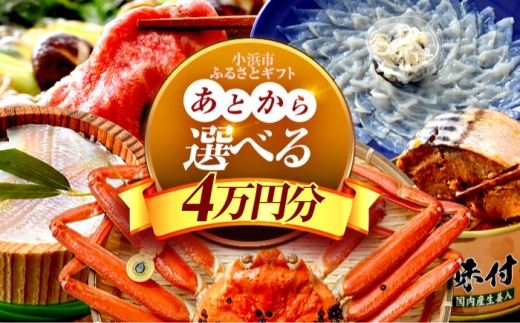 [あとから選べる] 福井県小浜市ふるさとギフト 4万円分 海産物 箸 お米 スイーツ あとから ギフト [BFDV012]