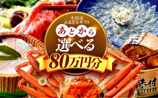 [あとから選べる] 福井県小浜市ふるさとギフト 80万円分 海産物 箸 お米 スイーツ あとから ギフト [BFDV025]