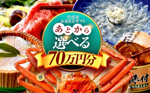 [あとから選べる] 福井県小浜市ふるさとギフト 70万円分 海産物 箸 お米 スイーツ あとから ギフト [BFDV024]