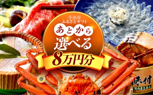 [あとから選べる] 福井県小浜市ふるさとギフト 8万円分 海産物 箸 お米 スイーツ あとから ギフト [BFDV016]
