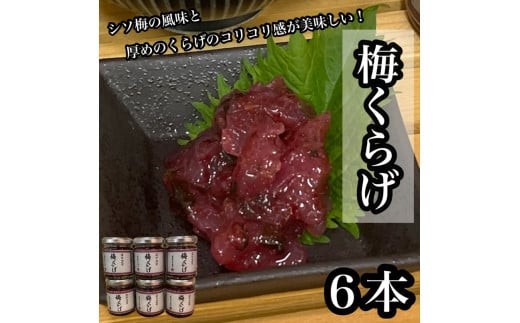 梅くらげ 6本【くらげ 珍味 おつまみ 梅しそ 惣菜 海鮮 塩辛 珍味 お取り寄せ 御中元 お中元 お歳暮 父の日 母の日 贈り物 日本酒 焼酎】【神奈川県小田原市早川】 2260248 - 神奈川県小田原市