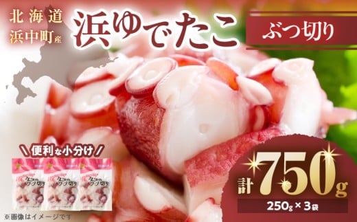【令和8年3月発送分】【北海道浜中町産】浜ゆでたこぶつ切り（250g×3袋）_H0023-022-R803