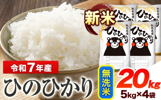 令和7年産 ひのひかり 新米 無洗米 20kg 《9月下旬-11月上旬頃出荷》 熊本県産 無洗米 精米 ひの 送料無料 熊本県 山江村