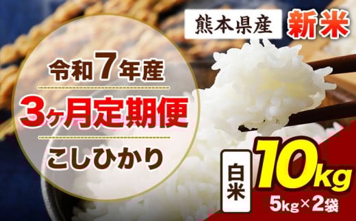 【3ヶ月定期便】令和7年産 定期便 こしひかり 10kg 新米 白米 阿蘇 うぶやま 米 定期便 熊本県産 ふるさと納税 精米 ひの 米 こめ ふるさとのうぜい コシヒカリ コメ お米 おこめ《申込み翌月から出荷》