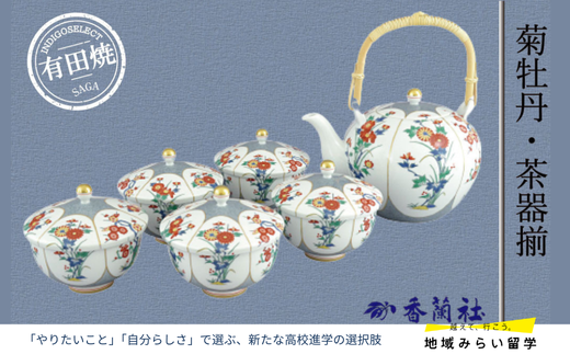 【有田焼・香蘭社】菊牡丹・茶器揃