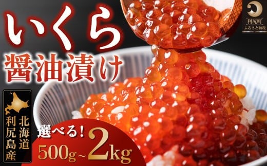 利尻島産 いくら醤油漬け 選べる500g〜2kg いくら 海鮮 海の幸 魚介類 魚卵 醤油漬け ご飯のお供 ギフト 贈答 海鮮丼 いくら丼