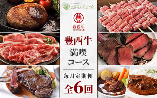 ＜毎月定期便＞豊西牛満喫コース全6回【4065345】