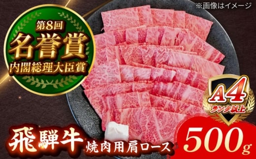 飛騨牛 焼肉用 肩ロース 500g 瑞浪市 / 肉のひぐち [AZDE007]