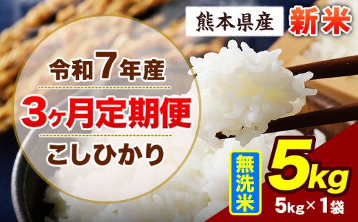 【3ヶ月定期便】令和7年産 定期便 こしひかり 5kg 新米 無洗米 阿蘇 うぶやま 米 定期便 熊本県産 ふるさと納税 精米 ひの 米 こめ ふるさとのうぜい コシヒカリ コメ お米 おこめ《申込み翌月から出荷》