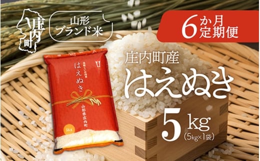 ＜10月中旬発送＞庄内米6か月定期便！はえぬき 5kg（入金期限：2025.9.25）