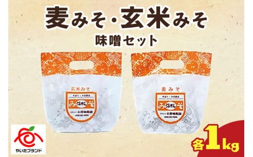 麦みそ・玄米みそ 味噌セット(各1kg)|味噌 調味料 産地直送 グルメ ギフト 320286 - 栃木県矢板市