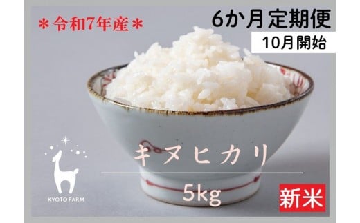 【新米先行受付～9/30】〈6か月定期便〉【京都ファーム】令和7年産 京都ファームのキヌヒカリ 精米 毎月5kg×6回［ 京都 京北産 きぬひかり 新米 精米 おいしい 人気 おすすめ 米 コメ お取り寄せ 通販 送料無料 ふるさと納税 ］ 2177376 - 京都府京都市