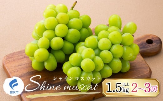 山梨県産　シャインマスカット　1.5kg以上　2～3房 247-002 2259949 - 山梨県笛吹市