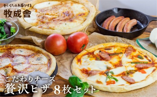 《すぐ届く!! 日時指定可》選べる内容量 ピザ食べ比べセット 飛騨のチーズたっぷり ピザ贅沢セット【8枚】 ピザ 冷凍 パーティー 常備 惣菜 訳アリ わけあり ワケアリ 食べ比べ セット 30000円 3万円 [C0002] 飛騨市 日時指定可 牧成舎 [C0002xch]