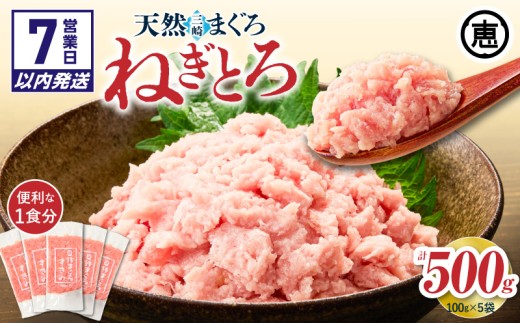 【7営業日以内に発送】三崎まぐろ 目鉢まぐろのみ使用ねぎとろ すきみ 500g（100g×5P）　M020-019-sp 2262924 - 神奈川県三浦市
