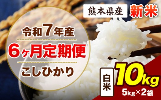 【6ヶ月定期便】令和7年産 定期便 こしひかり 10kg 新米 白米 阿蘇 うぶやま 米 定期便 熊本県産 ふるさと納税 精米 ひの 米 こめ ふるさとのうぜい コシヒカリ コメ お米 おこめ《申込み翌月から出荷》