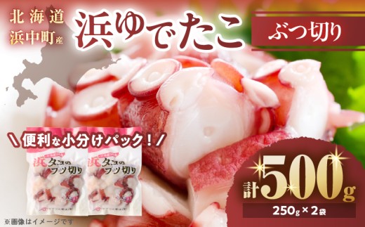 【配送時期が選べる】【北海道浜中町産】浜ゆでたこぶつ切り（250g×2袋）_H0023-033