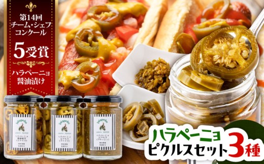 ハラペーニョ ピクルス3種セット 合計420g はらぺーにょ 醤油漬け ピクルス クラッシュ ハラペーニョ 調味料 熊本 菊陽町