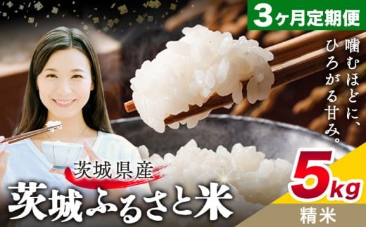 米 茨城 ふるさと米 精米 5kg 5kg×1袋 3回お届け 定期便《お申し込み月の翌月から出荷開始》茨城県 結城市 米 国産 お米 おこめ お弁当 おにぎり【茨城県共通返礼品】
