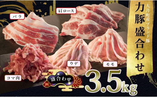 【高知県 大月町産ブランド豚】力豚3.5kg盛り合わせ 2262373 - 高知県大月町
