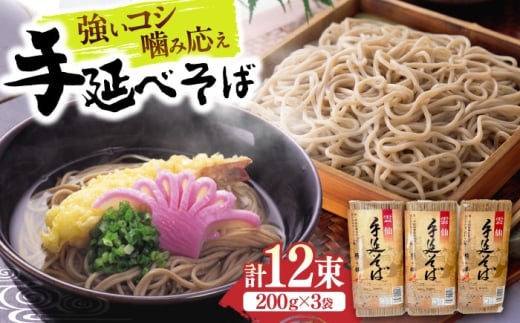 【希少！強いコシ】手延べ そば 600g (200ｇ×3袋) / 蕎麦 ソバ そば 乾麺 麺 3000 3000円 / 南島原市 / 野村屋 [SCS014]