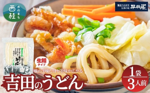 [訳あり]吉田のうどん 3人前　( 3人前平袋×1パック） 富士山麓の水で練り上げたコシの強いうどん ／ セット 饂飩 乱切り麺 硬め 太麺 半生麺 山梨県 特産品【n0626-01_hir】